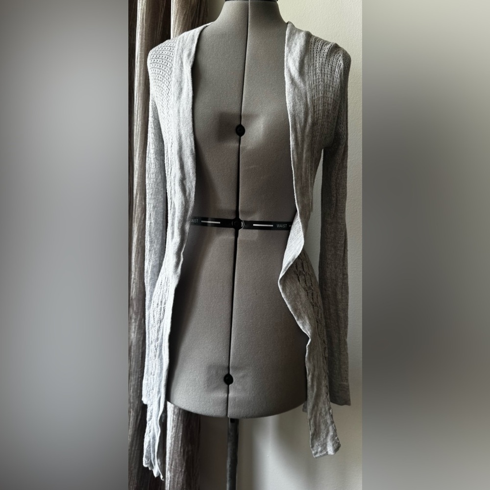 Vintage Bellini Heather Crochet Knit Open Cardigan S